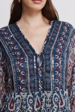 Sale Springfield Robe courte en gaze à sequins