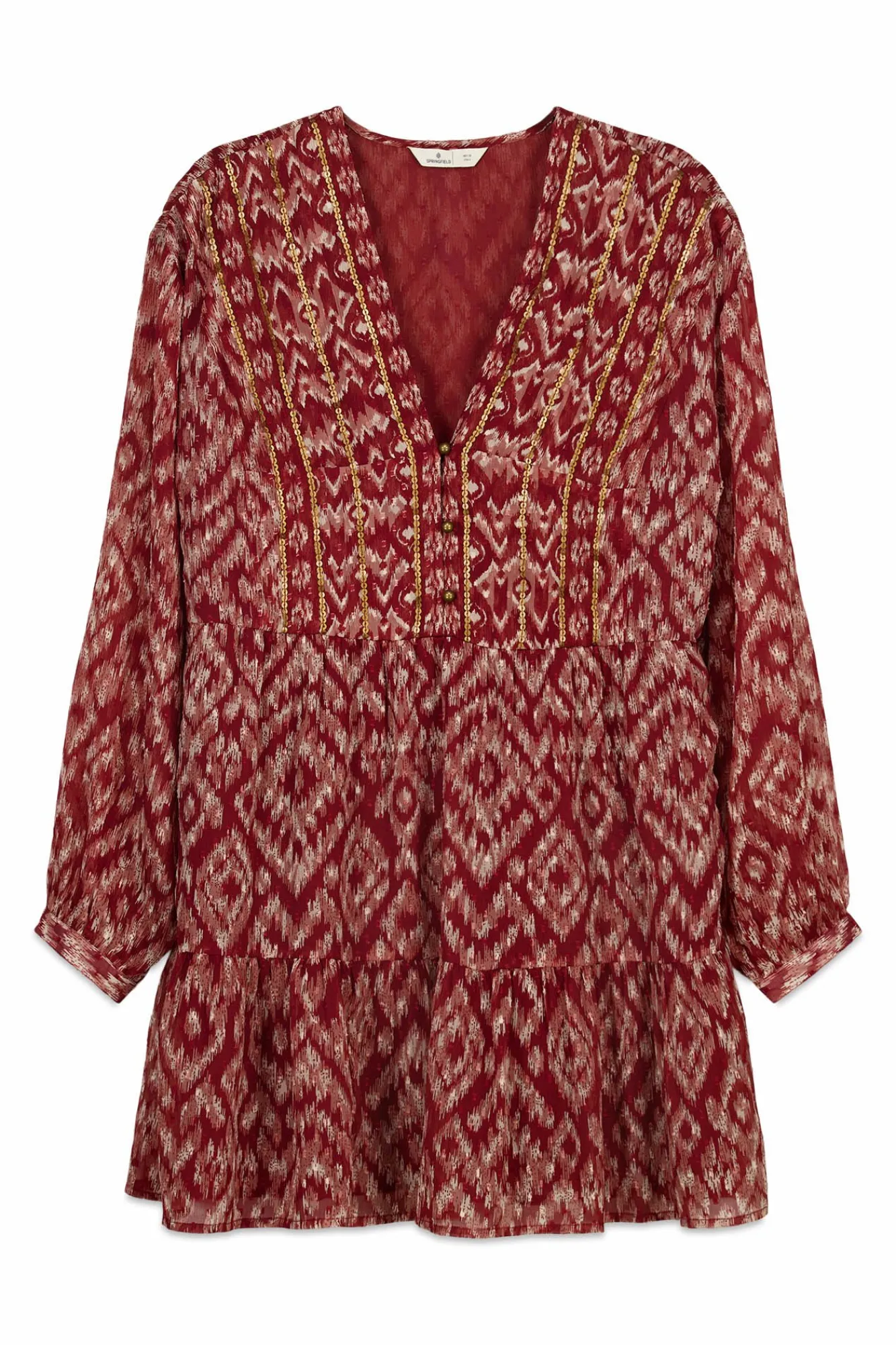 Sale Springfield Robe courte en gaze à sequins
