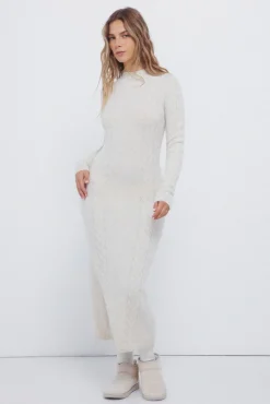 Outlet Springfield Robe en maille en maille torsad&eacute;e vison