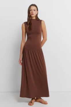 Outlet Springfield Robe fronc&eacute;e nude