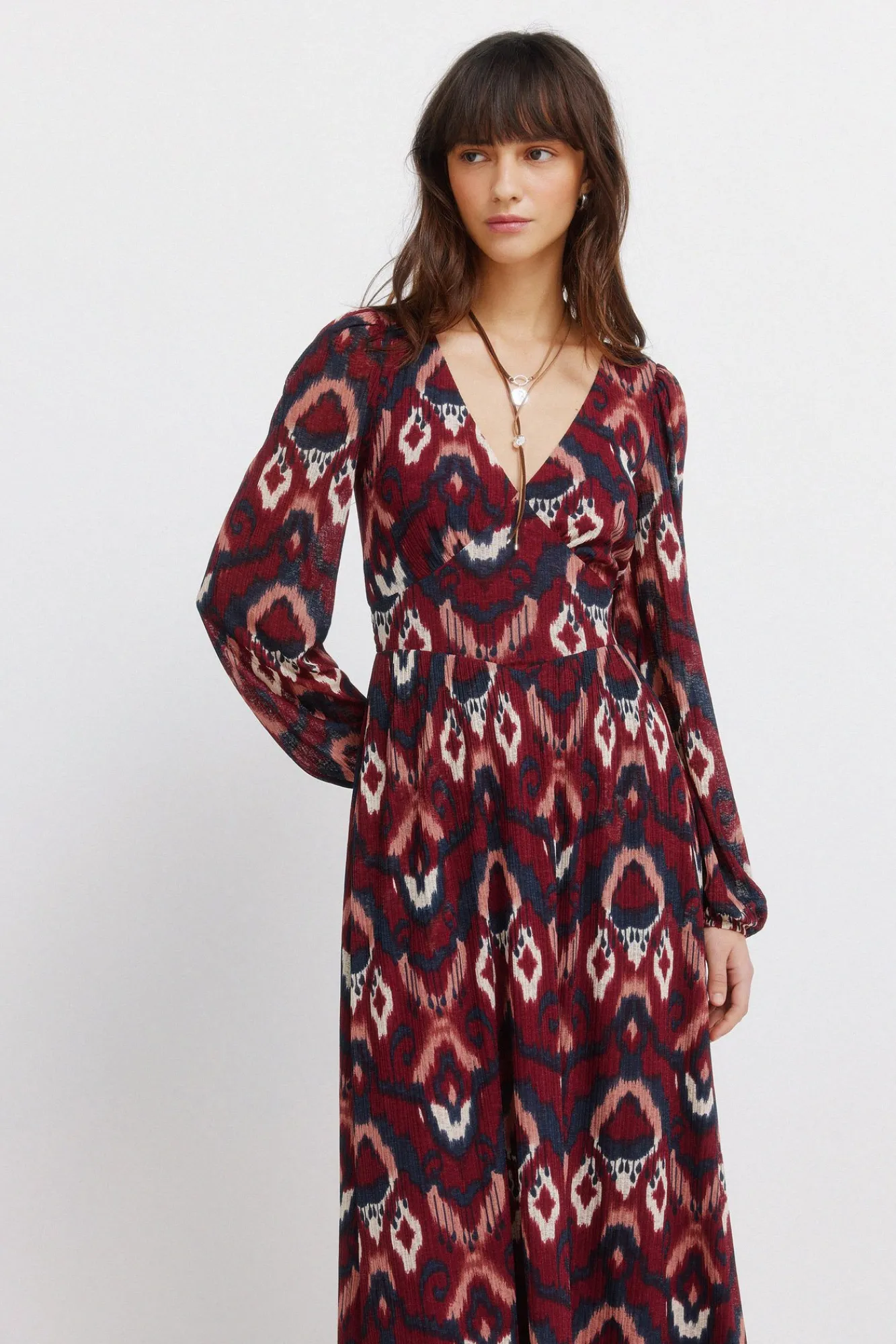 Discount Springfield Robe imprimée manches longues bleu
