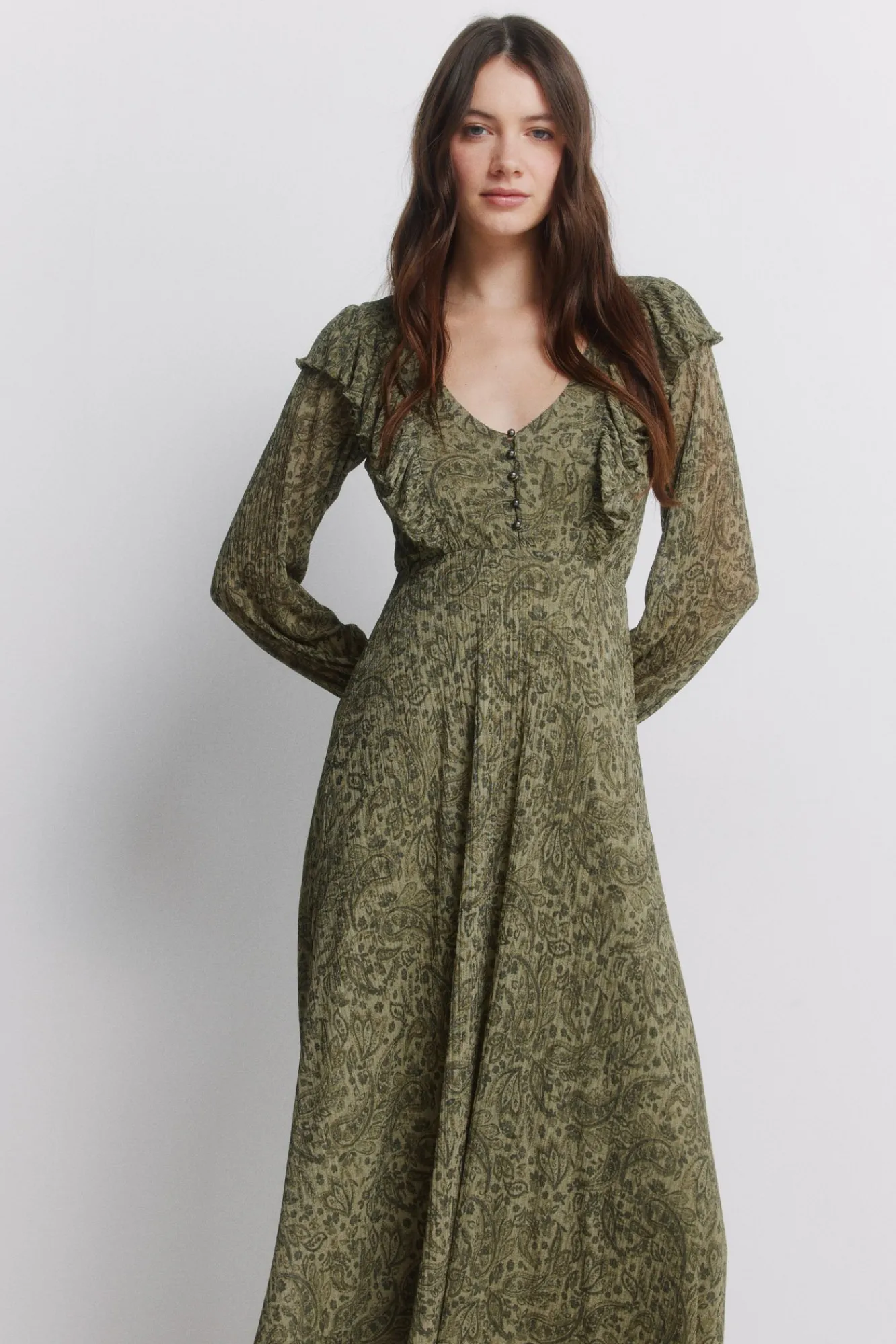 Clearance Springfield Robe imprimée verte beige
