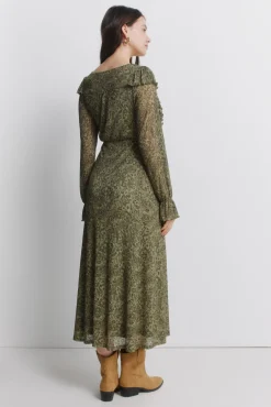 Clearance Springfield Robe imprimée verte beige