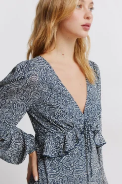 Clearance Springfield Robe midi &agrave; volant bleu