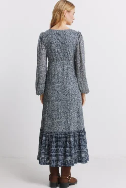 Clearance Springfield Robe midi à volant bleu