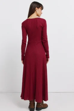 Clearance Springfield Robe midi en maille rouge imprimé