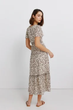 Hot Springfield Robe midi imprimé frise