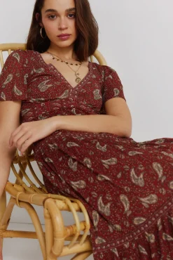 Hot Springfield Robe midi imprimé frise