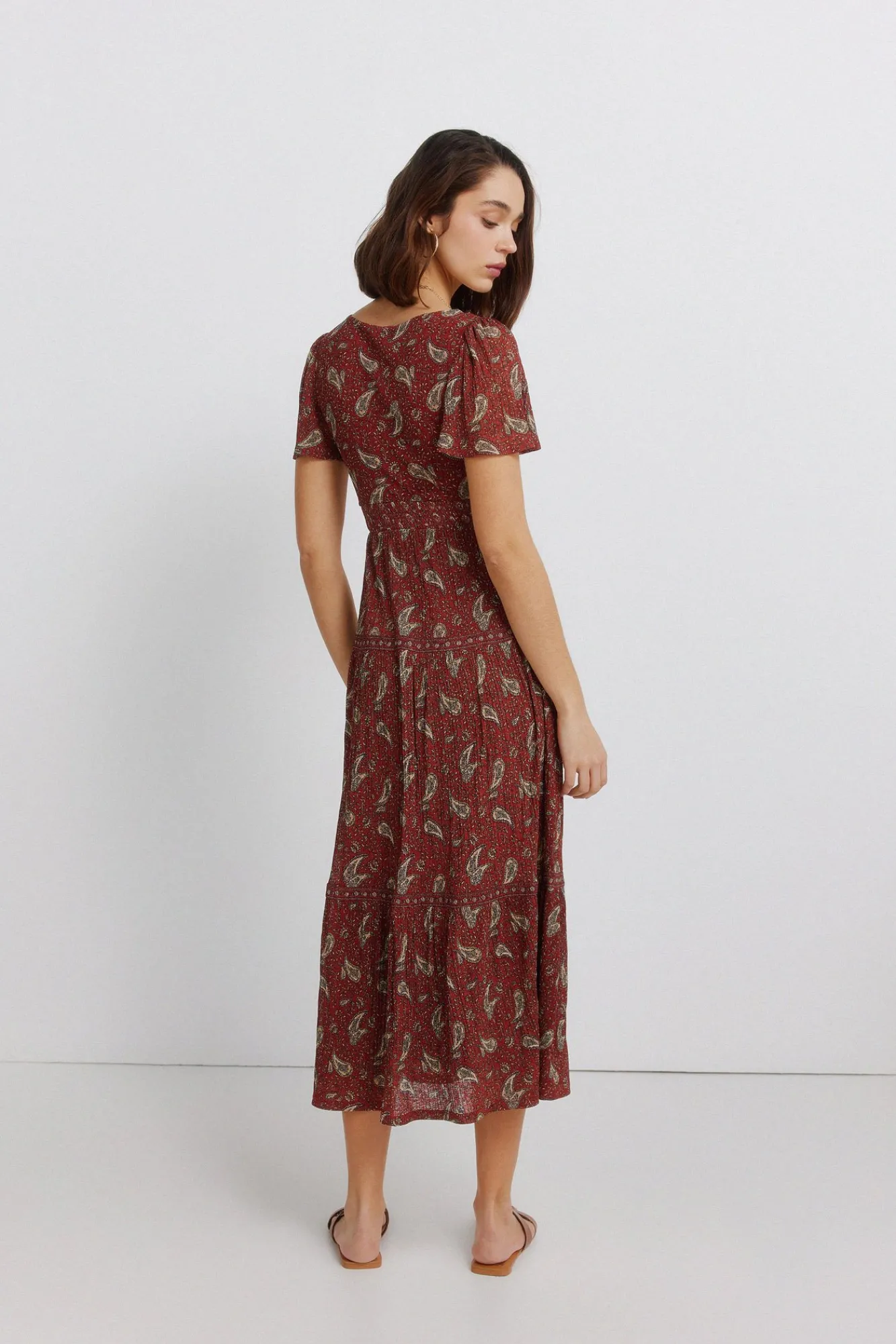 Hot Springfield Robe midi imprimé frise