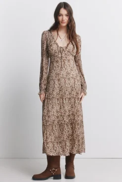 Best Springfield Robe midi imprim&eacute;e nude