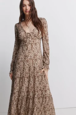 Best Springfield Robe midi imprimée nude