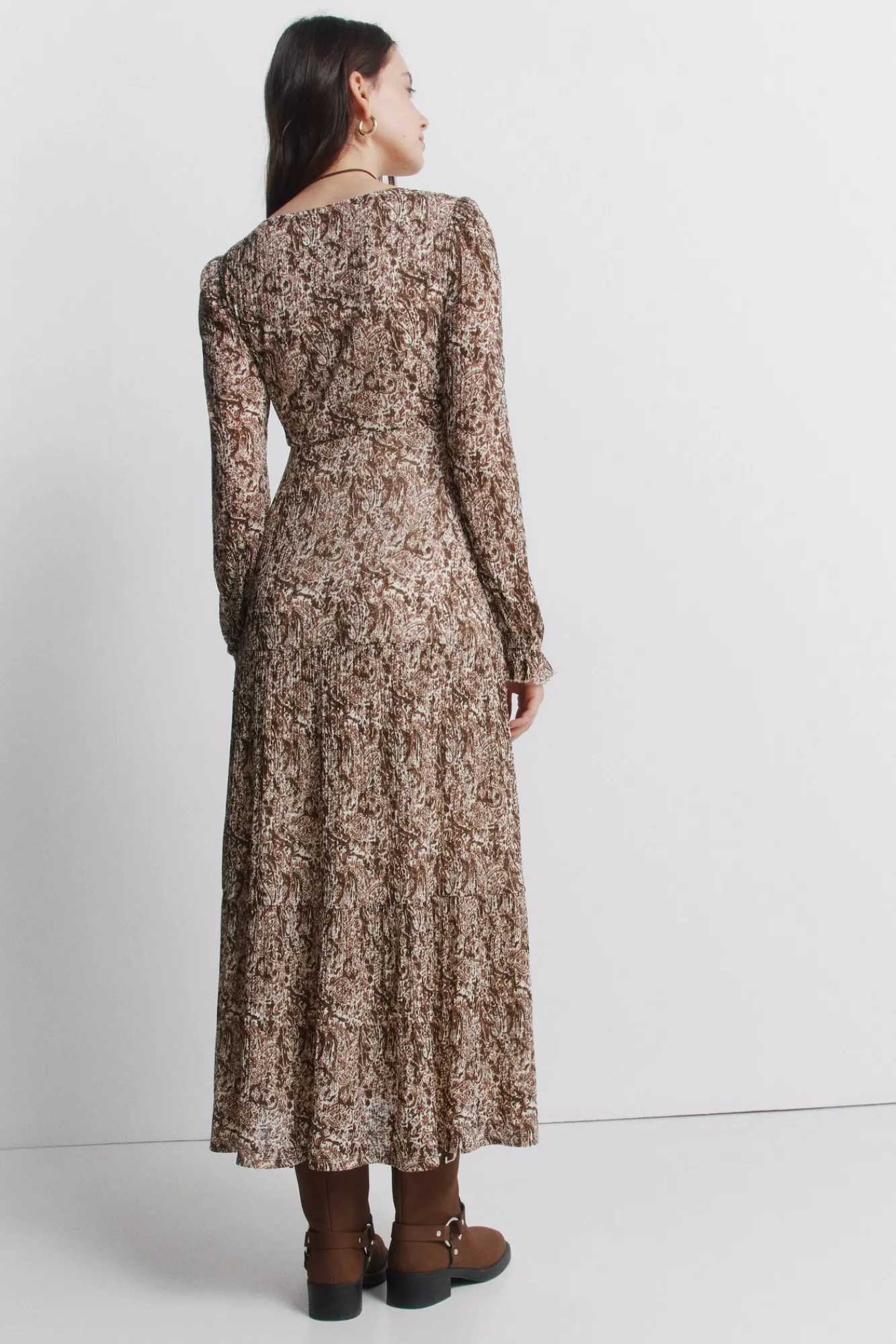Best Springfield Robe midi imprimée nude