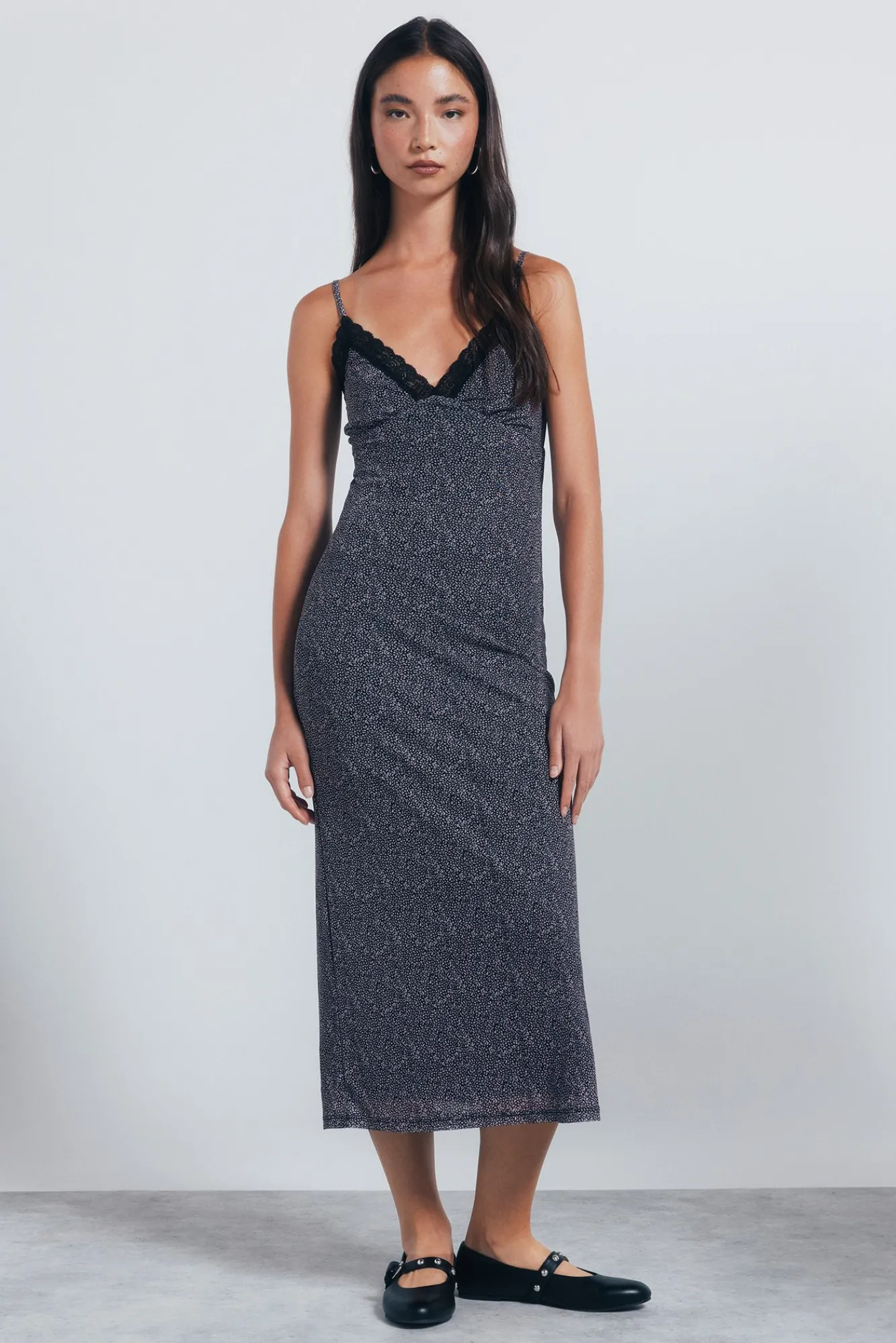 Sale Springfield Robe nuisette midi noir
