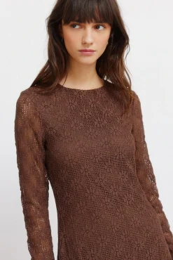 Sale Springfield Robe structur&eacute;e manches longues nude
