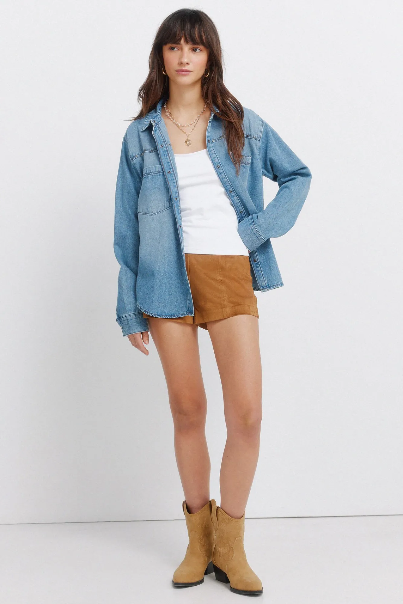 Clearance Springfield Short en daim synthétique nude