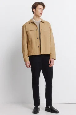 Best Springfield Surchemise &agrave; fermeture en coton camel