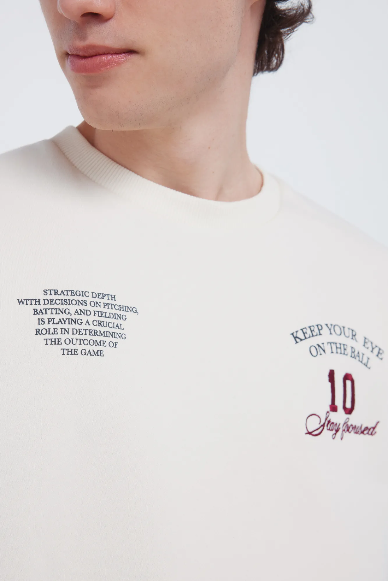 Outlet Springfield Sweat- col ras du cou Ball 10 blanc