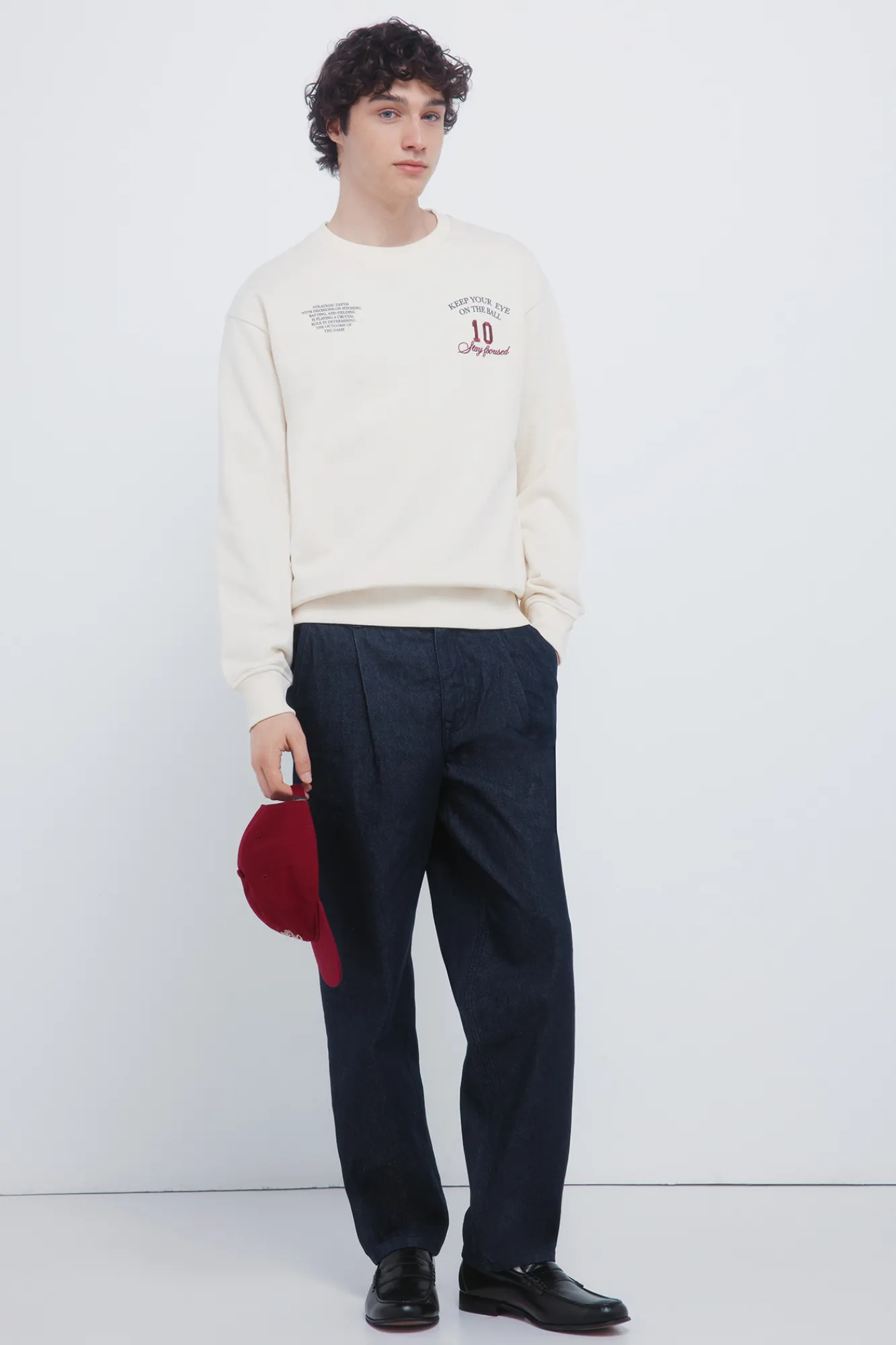 Outlet Springfield Sweat- col ras du cou Ball 10 blanc