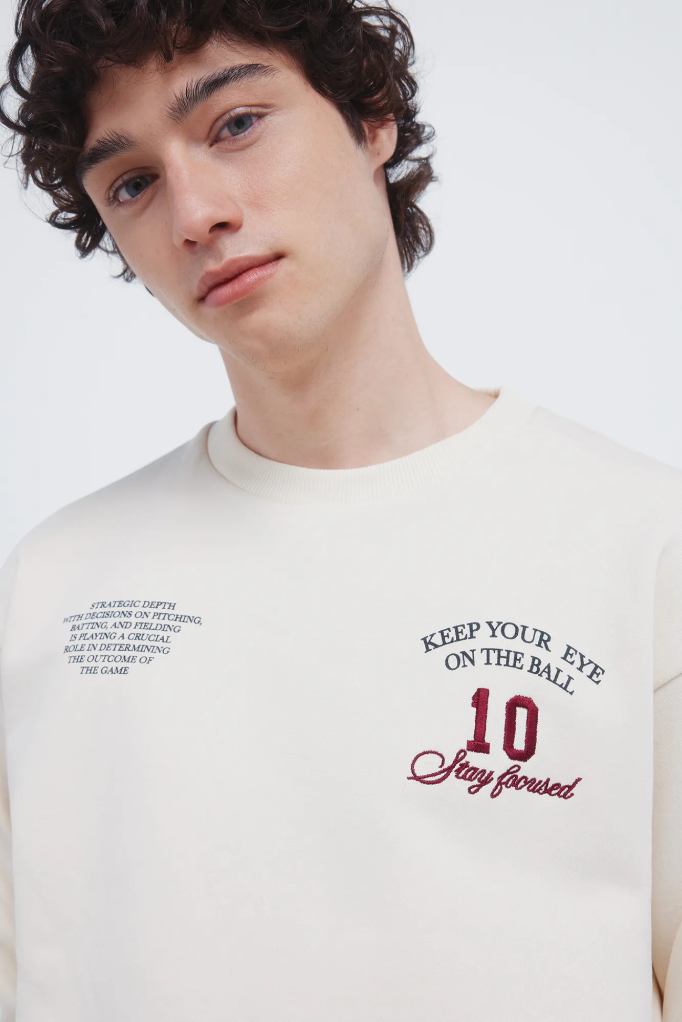 Outlet Springfield Sweat- col ras du cou Ball 10 blanc