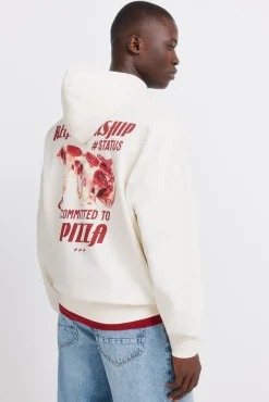 Best Springfield Sweat-shirt &agrave; capuche pizza blanc