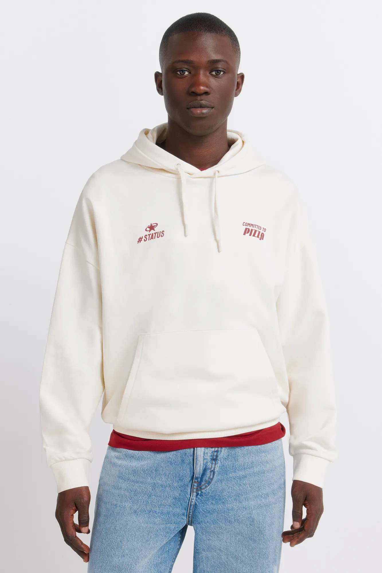 Best Springfield Sweat-shirt à capuche pizza blanc