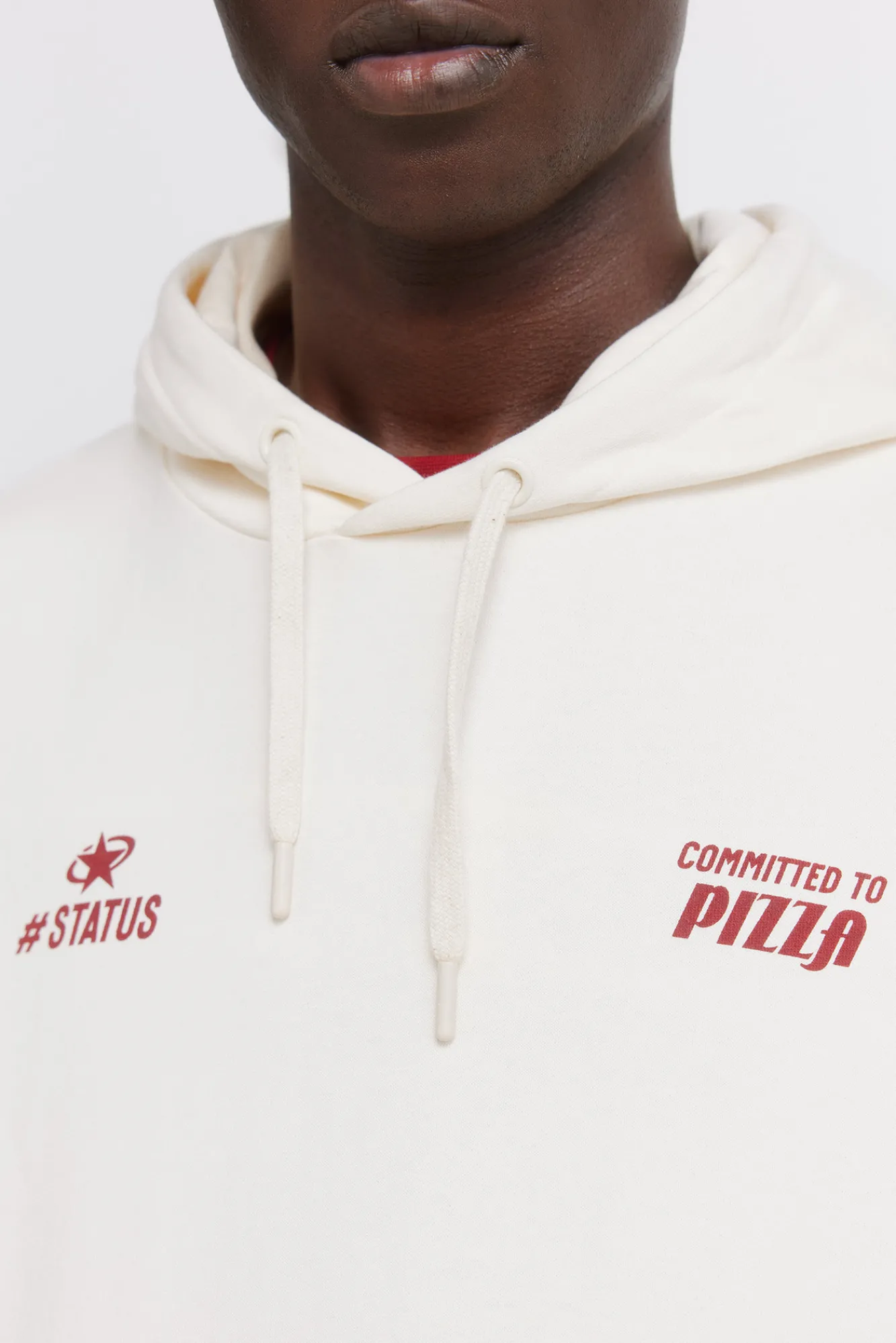 Best Springfield Sweat-shirt à capuche pizza blanc