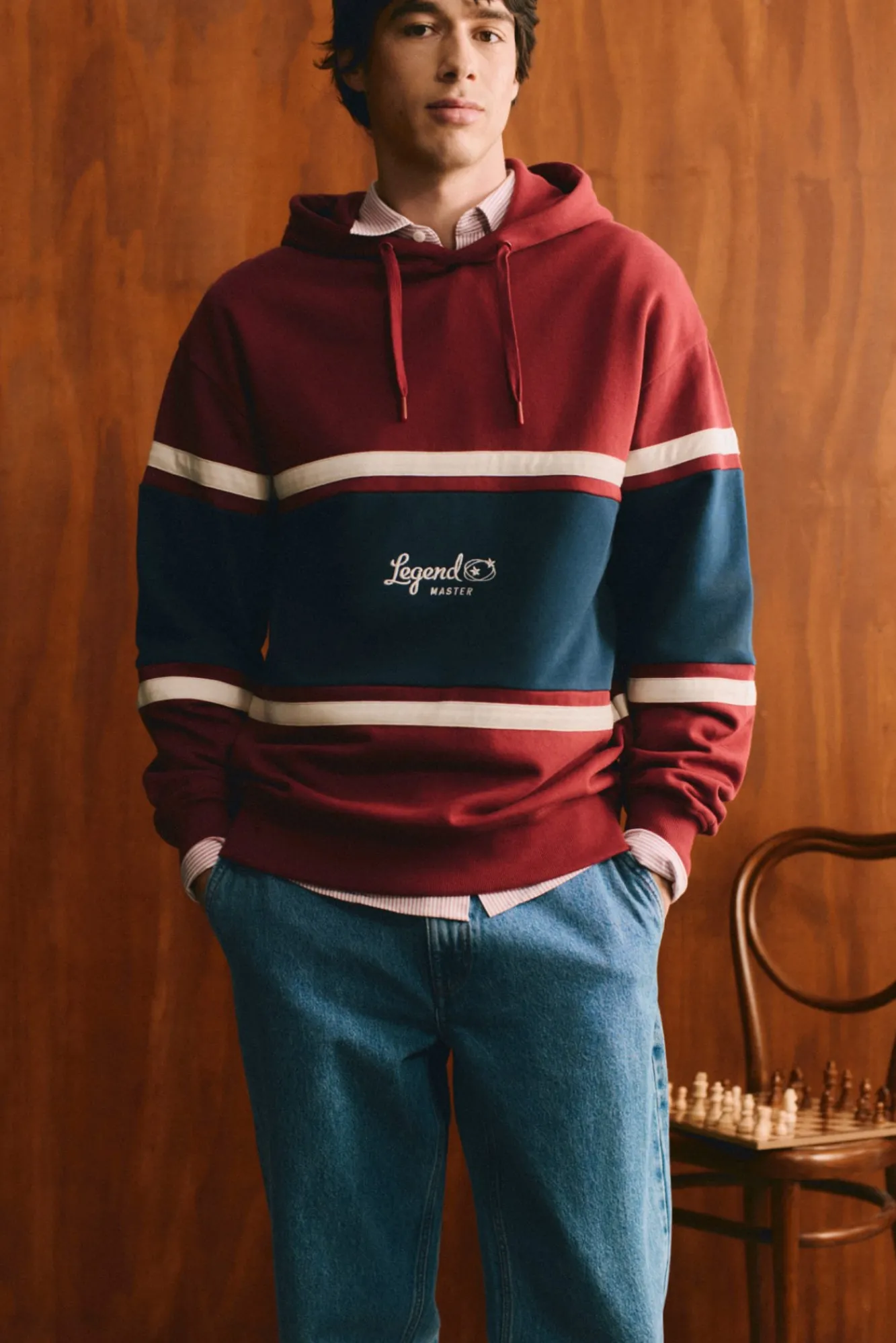Hot Springfield Sweat-shirt à capuche à découpes rouge