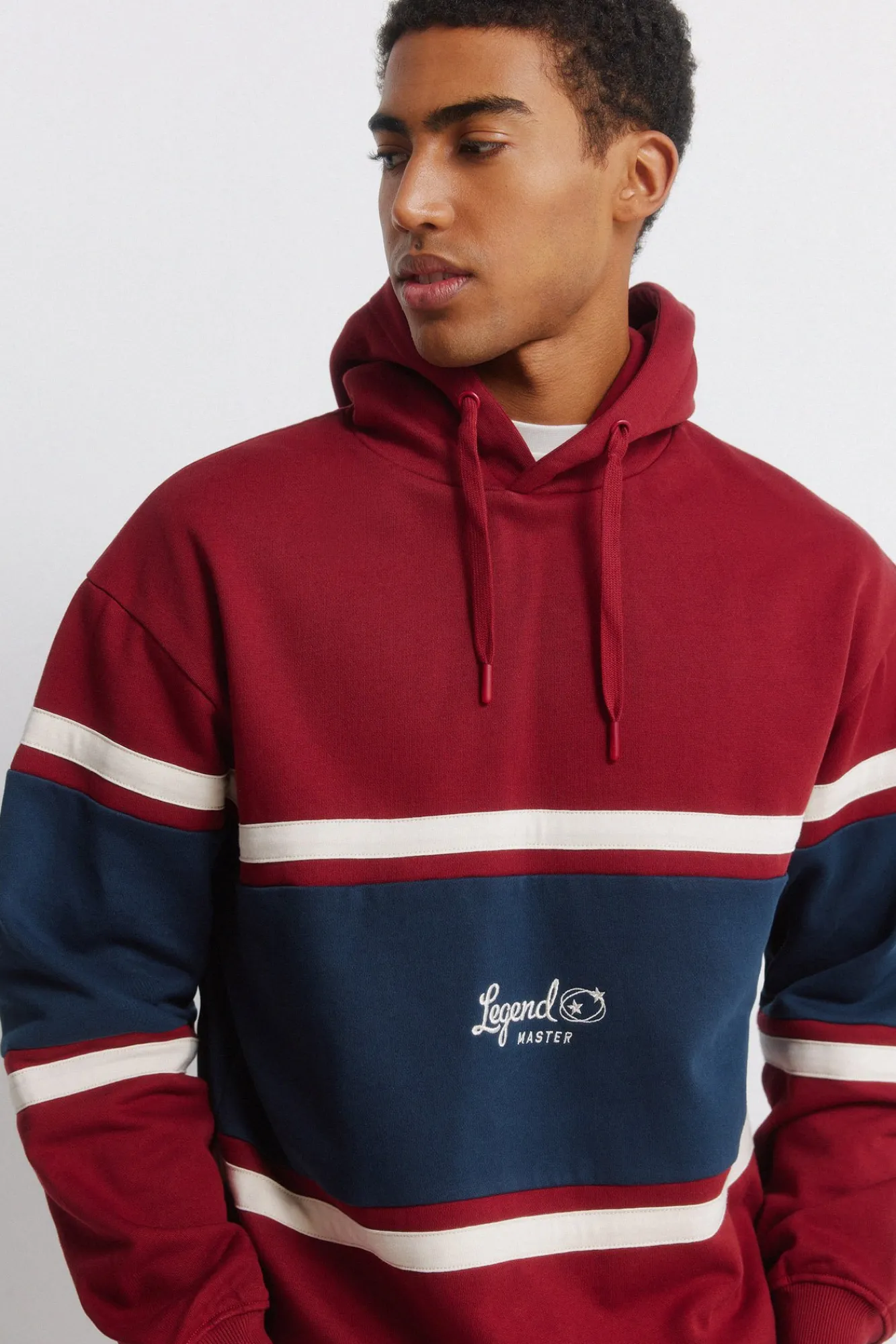 Hot Springfield Sweat-shirt à capuche à découpes rouge