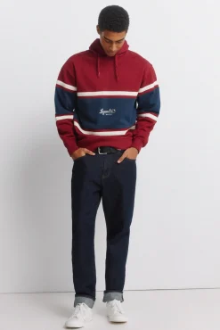 Hot Springfield Sweat-shirt à capuche à découpes rouge