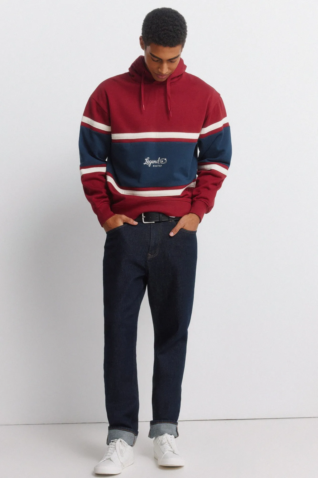 Hot Springfield Sweat-shirt à capuche à découpes rouge