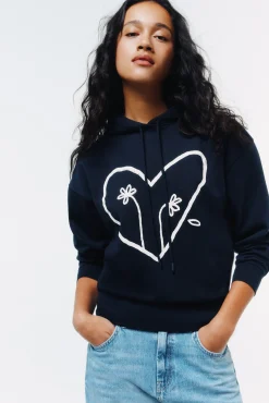 Clearance Springfield Sweat-shirt &agrave; deux fleurs noir