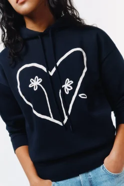 Clearance Springfield Sweat-shirt &agrave; deux fleurs noir