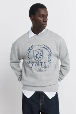 Sale Springfield Sweat-shirt &agrave; &eacute;cusson gris