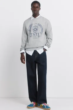 Sale Springfield Sweat-shirt &agrave; &eacute;cusson gris