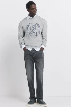 Sale Springfield Sweat-shirt à écusson gris
