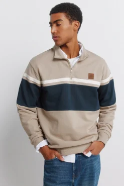 Discount Springfield Sweat-shirt &agrave; fermeture &agrave; d&eacute;coupes nude