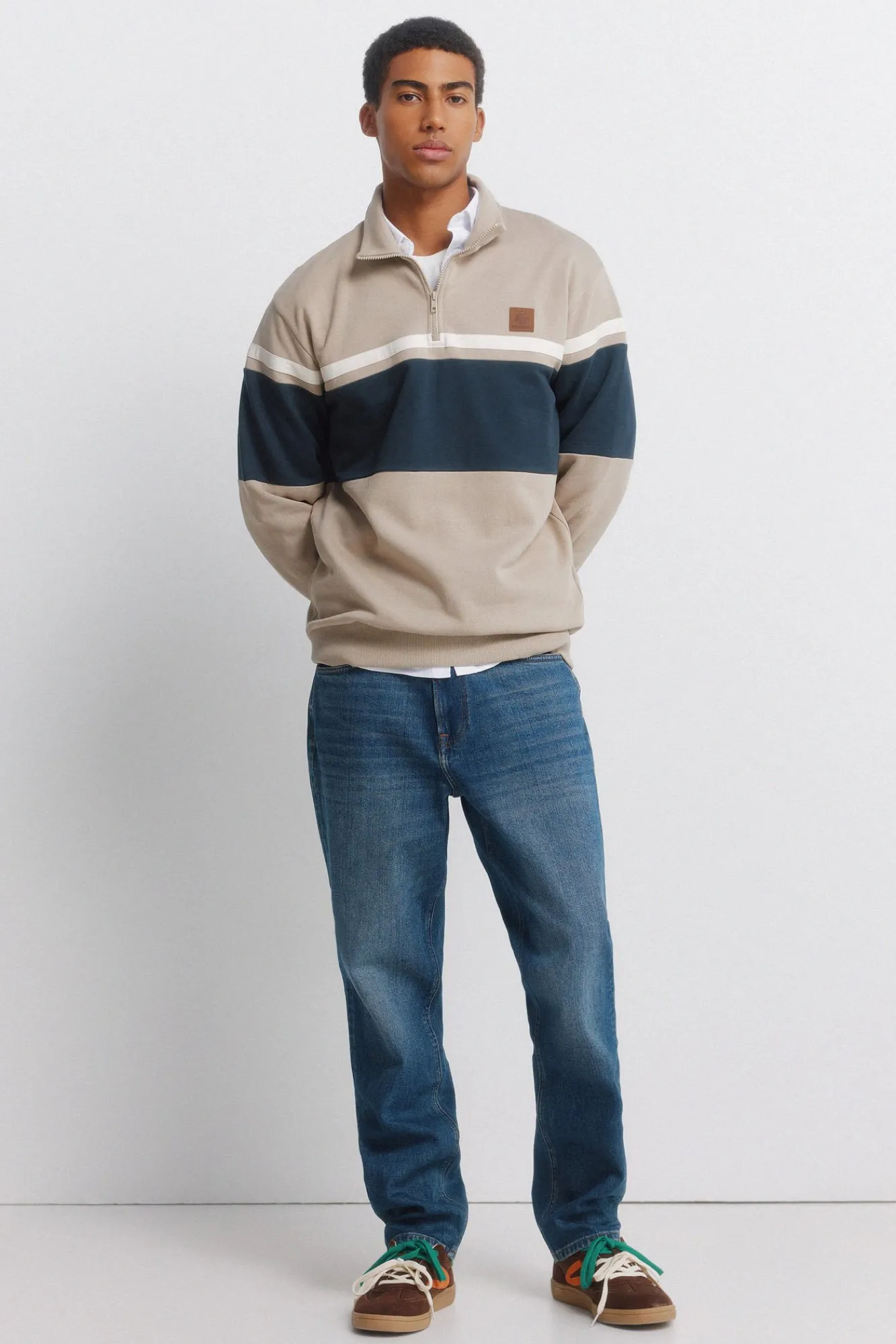 Discount Springfield Sweat-shirt à fermeture à découpes nude