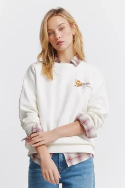 Best Springfield Sweat-shirt Café bohème blanc