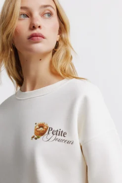 Best Springfield Sweat-shirt Caf&eacute; boh&egrave;me blanc