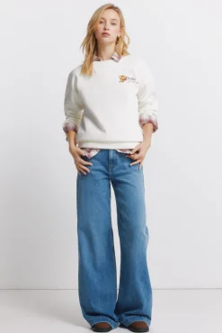 Best Springfield Sweat-shirt Caf&eacute; boh&egrave;me blanc