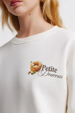 Best Springfield Sweat-shirt Caf&eacute; boh&egrave;me blanc