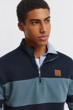 Clearance Springfield Sweat-shirt col camionneur color block bleu