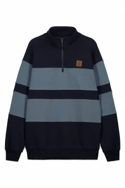 Clearance Springfield Sweat-shirt col camionneur color block bleu