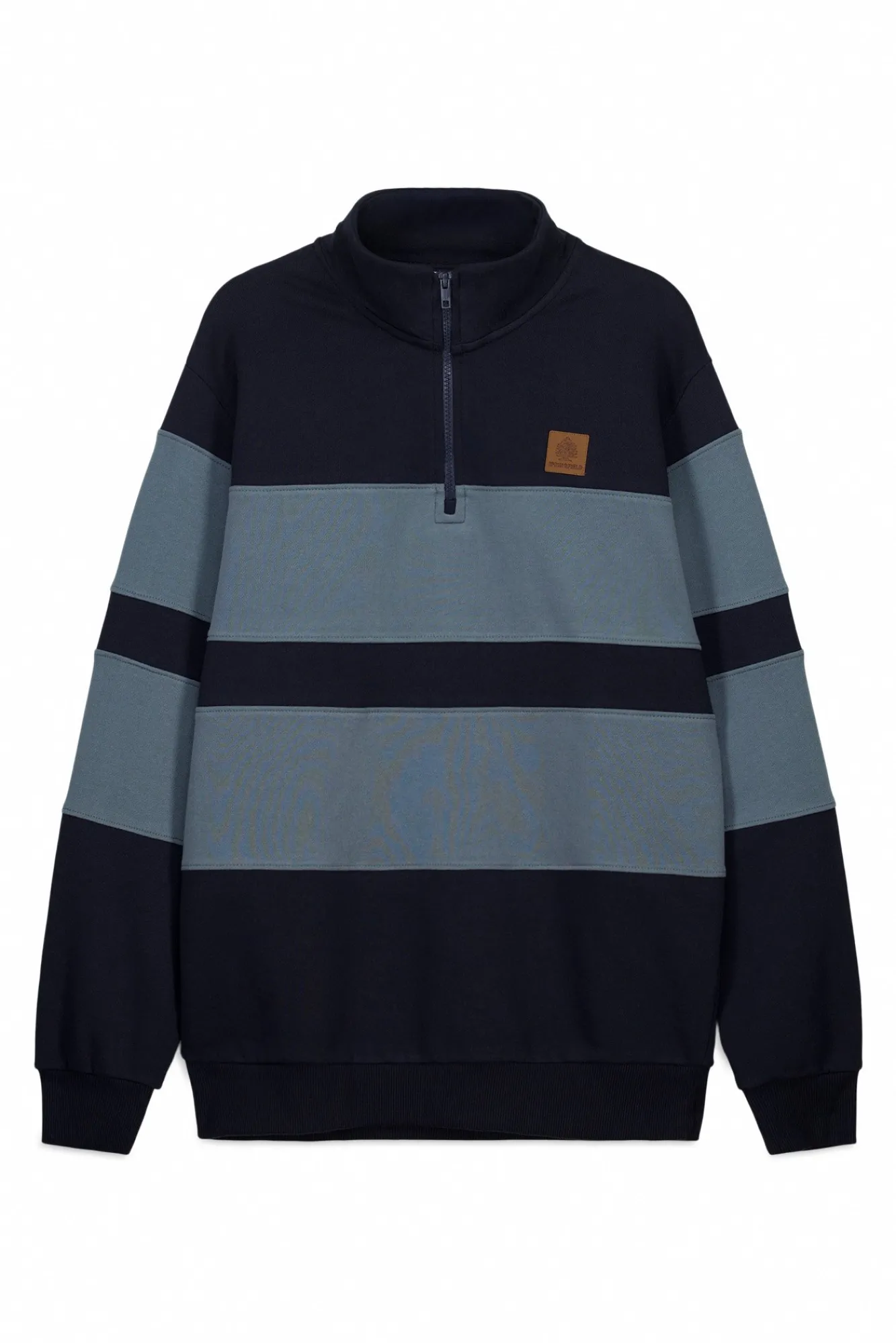 Clearance Springfield Sweat-shirt col camionneur color block bleu