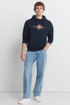 Clearance Springfield Sweat-shirt ethnique bleu