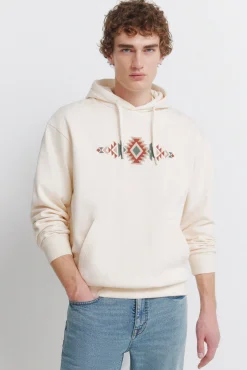 Sale Springfield Sweat-shirt ethnique blanc
