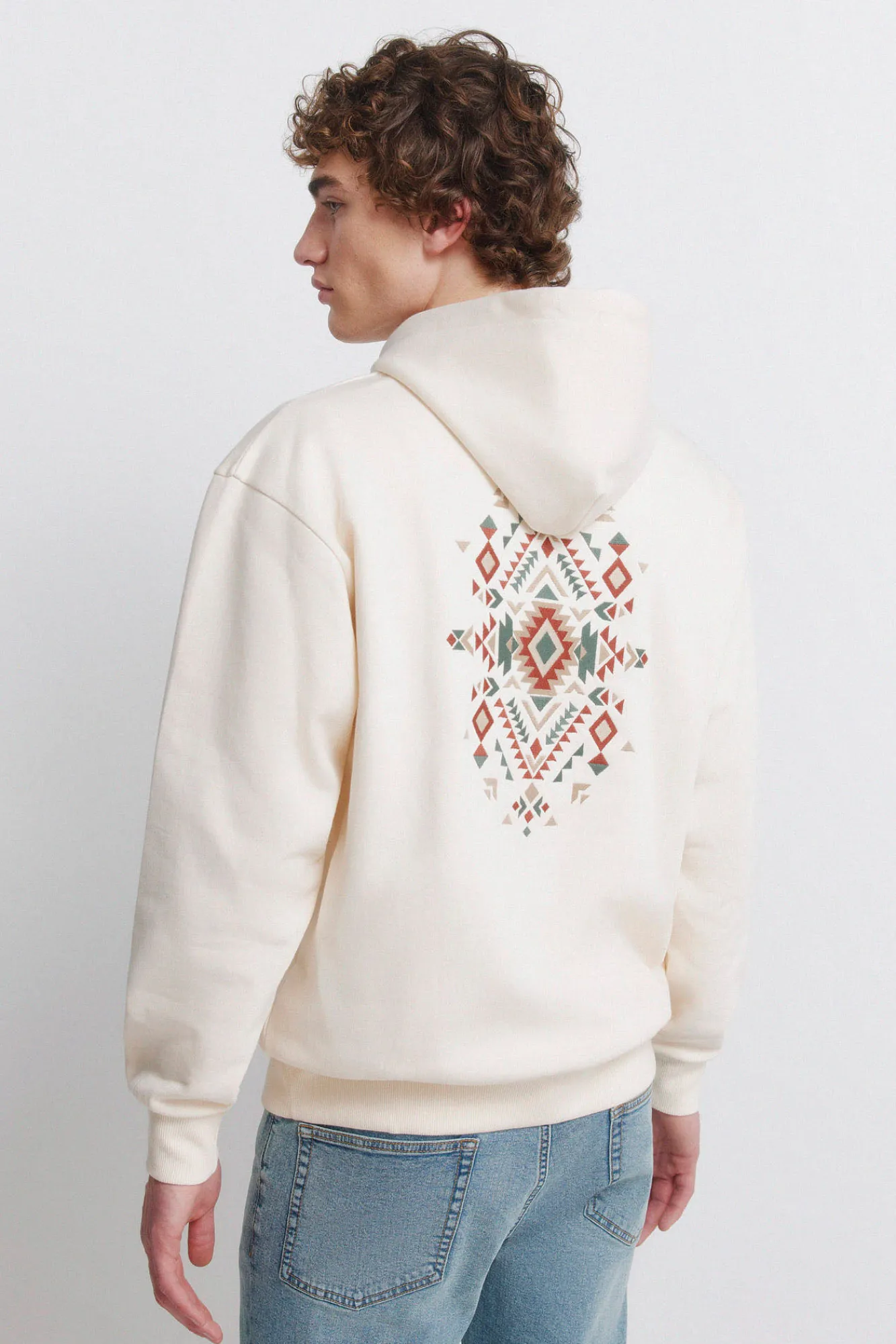 Sale Springfield Sweat-shirt ethnique blanc