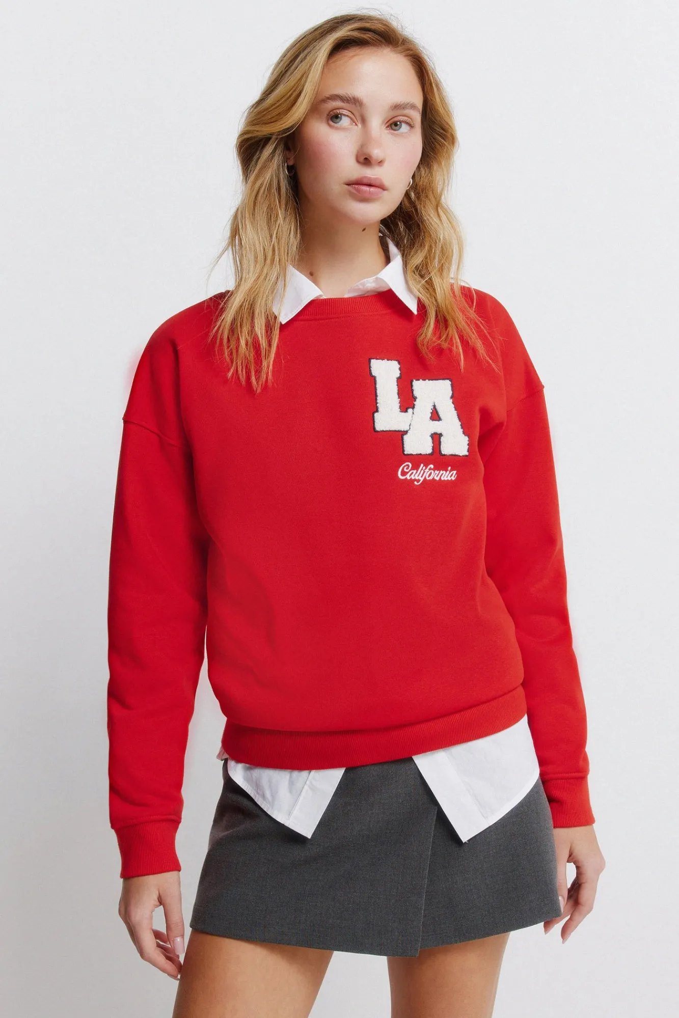 Sale Springfield Sweat-shirt "L.A" rouge