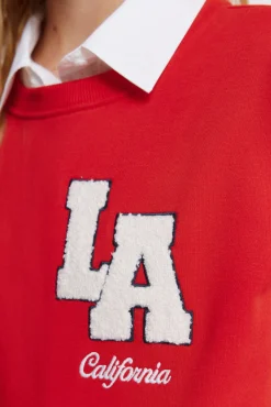 Sale Springfield Sweat-shirt "L.A" rouge