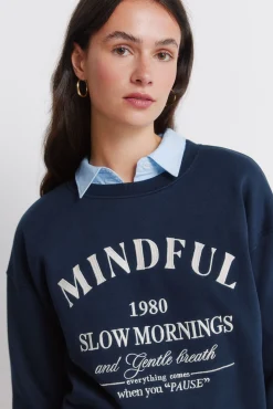 Hot Springfield Sweat-shirt "Mindful" bleu